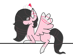 Size: 1024x768 | Tagged: safe, artist:moonlightwolfpup, oc, oc:starwberry creme, equine, mammal, pony, feral, hasbro, my little pony, female, strawberry creme, wings, wiped creme