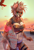 Size: 757x1100 | Tagged: safe, artist:black_gargoyley, oc, oc only, oc:sybil, bird, fish, hyena, mammal, shark, striped hyena, anthro, feral, 2017, 5 fingers, abs, ambient bird, ambient wildlife, beach, belly button, bikini, breasts, claws, cleavage, clothes, ear piercing, eyebrows, female, fingers, green eyes, hair, marine, mohawk, muscles, piercing, scar, seaside, solo, solo female, swimsuit, text