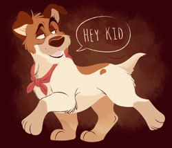 Size: 850x726 | Tagged: safe, artist:thediyemi, dodger (oliver & company), canine, dog, jack russell terrier, mammal, terrier, feral, disney, oliver & company, 2d, dialogue, front view, male, solo, solo male, talking, talking to someone, three-quarter view