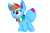 Size: 1200x800 | Tagged: safe, artist:rainbow eevee, rainbow dash (mlp), oc, oc only, oc:rainbow eevee, eevee, eeveelution, equine, fictional species, hybrid, mammal, pokémon pony, pony, friendship is magic, hasbro, my little pony, nintendo, pokémon, awww, cute, derpibooru, derpibooru community collaboration, female, looking up, open mouth, pink eyes, simple background, smiling, solo, solo female, tail, transparent background, vector
