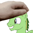 Size: 112x112 | Tagged: safe, artist:didgereethebrony, oc, oc only, oc:didgeree, equine, fictional species, human, mammal, pony, feral, friendship is magic, hasbro, my little pony, 1:1, 2021, animated, gif, low res, male, offscreen character, pet the x, petting, simple background, smiling, solo, solo male, stallion, transparent background
