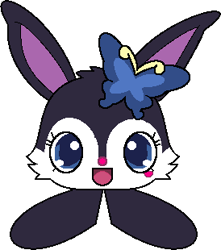 Size: 274x310 | Tagged: safe, artist:mega-poneo, luea (jewelpet), fictional species, goomba (mario), lagomorph, mammal, monster, rabbit, ambiguous form, feral, semi-anthro, jewelpet (sanrio), mario (series), sanrio, crossover, ears, female, goombafied, low res, not salmon, simple background, solo, solo female, transparent background, wat