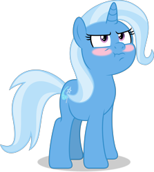 Size: 8054x9024 | Tagged: safe, artist:thatusualguy06, trixie (mlp), equine, fictional species, mammal, pony, unicorn, feral, friendship is magic, hasbro, my little pony, .svg available, :t, absurd resolution, blushing, faic, female, looking up, mare, on model, scrunchy face, simple background, solo, solo female, transparent background, tsundere, vector