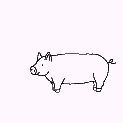 Size: 1000x1000 | Tagged: safe, artist:tian wang, mammal, pig, suid, feral, 2d, 2d animation, ambiguous gender, animated, cyriak, frame by frame, gif, monochrome, not salmon, solo, solo ambiguous, squigglevision, tail, ungulate, wat, what has magic done