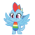 Size: 900x900 | Tagged: safe, artist:charlockle, rainbow dash (mlp), dragon, fictional species, western dragon, semi-anthro, friendship is magic, hasbro, my little pony, dragoness, dragonified, female, solo, solo female, species swap, spread wings, tail, wings