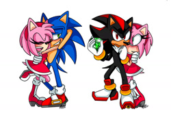30978 - safe, artist:myly14, amy rose (sonic), shadow the hedgehog