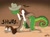 Size: 1280x956 | Tagged: suggestive, artist:jabbersart, beans (rango), rango (rango), chameleon, desert iguana, lizard, reptile, anthro, rango (film), doggy style, duo, duo male and female, female, from behind, male, nudity, partial nudity, sex, strategically covered, tongue, tongue out