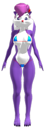 Size: 254x720 | Tagged: suggestive, artist:tetramundo, fifi la fume (tiny toon adventures), mammal, skunk, anthro, plantigrade anthro, tiny toon adventures, warner brothers, 2021, 3d, belly button, bikini, black nose, blue bikini, blue swimsuit, breasts, clothes, ears, eyelashes, female, fur, hair, looking at you, low res, micro bikini, mmd, older, simple background, solo, solo female, source filmmaker, swimsuit, tail, thighs, transparent background, wide hips