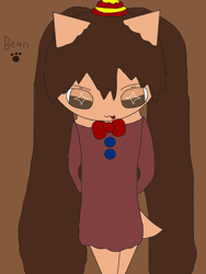 Size: 1200x1600 | Tagged: safe, artist:the-banana-splits-au, oc, oc only, beagle, canine, dog, mammal, anthro, bow, bow tie, brown background, clothes, male, simple background, solo, solo male, tail, tongue, tongue out