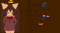 Size: 8088x4456 | Tagged: safe, artist:the-banana-splits-au, oc, oc only, beagle, canine, dog, mammal, anthro, absurd resolution, brown background, doggo, male, reference sheet, sad, simple background, solo, solo male