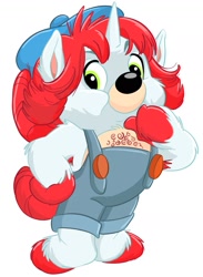 Size: 1257x1718 | Tagged: safe, artist:the lone rodent, oc, oc:dale (tlr), equine, fictional species, mammal, unicorn, anthro, series:cuddle buddies, 2d, character sheet, fur, green eyes, hair, looking at you, male, red hair, simple background, solo, solo male, white background, white body, white fur