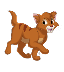 Size: 2200x2500 | Tagged: safe, artist:zacepka1, oliver (oliver & company), cat, feline, mammal, feral, disney, oliver & company, 2d, back marking, brown eyes, cute, front view, fur, high res, kitten, looking at you, male, open mouth, orange body, orange fur, paws, raised paw, simple background, solo, solo male, tail, three-quarter view, transparent background, walking, yellow belly, young