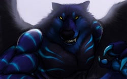 Size: 1280x800 | Tagged: safe, artist:velociawesome, canine, mammal, wolf, anthro, bust, male, portrait, solo, solo male
