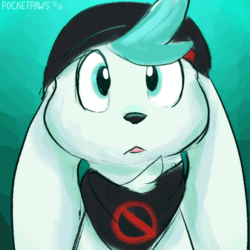 Size: 960x960 | Tagged: safe, artist:pocketpaws, human, lagomorph, mammal, rabbit, ambiguous form, 2d, 2d animation, ambiguous focus, ambiguous pov, animated, cute, cyan hair, frame by frame, gif, hair, offscreen character, pov, solo focus
