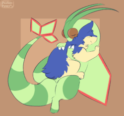 Size: 1200x1118 | Tagged: safe, artist:pocketpaws, fictional species, flygon, typhlosion, feral, nintendo, pokémon, 2d, 2d animation, animated, cute, duo, duo male, frame by frame, gif, heart, male, males only, snuggling, starter pokémon