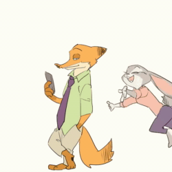 Size: 512x512 | Tagged: safe, artist:artrockt, judy hopps (zootopia), nick wilde (zootopia), canine, fox, lagomorph, mammal, rabbit, red fox, anthro, disney, zootopia, 2d, 2d animation, animated, duo, female, frame by frame, male, no sound, webm
