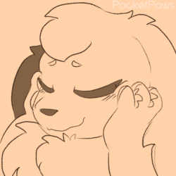 Size: 828x828 | Tagged: safe, artist:pocketpaws, eevee, eeveelution, fictional species, mammal, feral, nintendo, pokémon, 2d, 2d animation, ambiguous gender, animated, eyes closed, frame by frame, gif, monochrome, solo, solo ambiguous