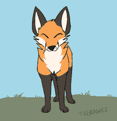 Size: 632x653 | Tagged: safe, artist:theroguez, oc, oc only, oc:foxfox (theroguez), canine, fox, mammal, red fox, feral, 2d, 2d animation, ambiguous gender, animated, conjoined, conjoined twins, cute, frame by frame, gif, multiple heads, ocbetes, solo, solo ambiguous, two heads