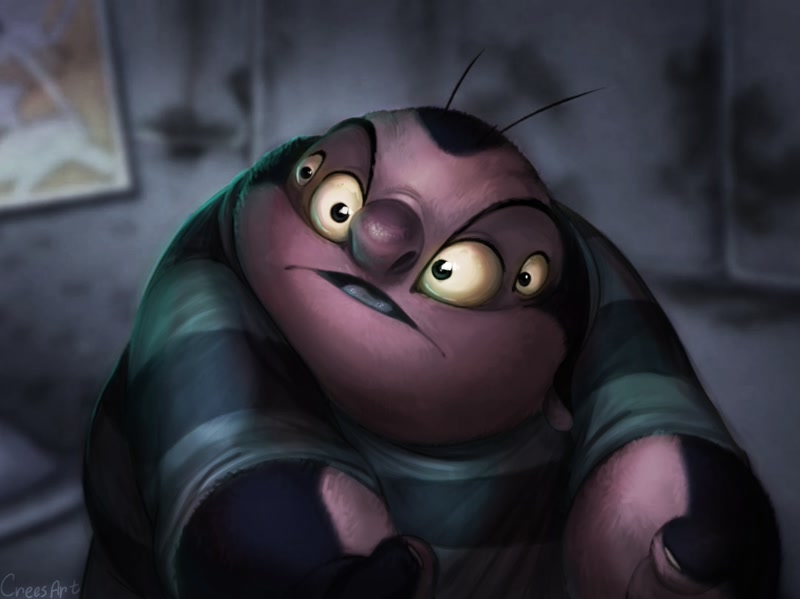 85159 - safe, artist:creesa, jumba jookiba (lilo & stitch), alien,  fictional species, kweltikwan, disney, lilo & stitch, 2020, clothes,  colored sclera, fat, four eyes, frowning, male, obese, open frown, open  mouth, pink