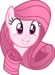 Size: 1587x2139 | Tagged: safe, artist:muhammad yunus, oc, oc only, oc:annisa trihapsari, earth pony, equine, fictional species, mammal, pony, ambiguous form, friendship is magic, hasbro, my little pony, base used, female, grin, hair, happy, mane, mare, pink body, pink eyes, pink hair, simple background, smiling, solo, solo female, teeth, transparent background, vector
