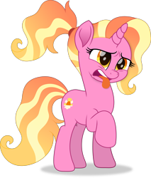 Size: 4926x5781 | Tagged: safe, artist:thatusualguy06, luster dawn (mlp), equine, fictional species, mammal, pony, unicorn, feral, friendship is magic, hasbro, my little pony, 2021, :p, absurd resolution, disgusted, faic, female, hair, hooves, mare, pigtails, raised hoof, simple background, solo, solo female, tongue, tongue out, transparent background, vector