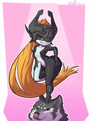Size: 2411x3212 | Tagged: suggestive, artist:veterowo, link (wolf form), link (zelda), midna (zelda), canine, fictional species, mammal, twili, wolf, feral, nintendo, the legend of zelda, the legend of zelda: twilight princess, duo, duo male and female, female, high res, male