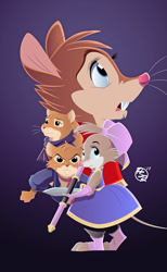 Size: 1923x3118 | Tagged: safe, artist:brisbybraveheart, mrs. brisby (the secret of nimh), teresa brisby (the secret of nimh), mammal, mouse, rodent, anthro, semi-anthro, pbs, redwall, sullivan bluth studios, the secret of nimh, 2d, crossover, female, field mouse, group, male, murine, sword, weapon