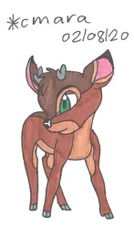 Size: 534x910 | Tagged: safe, artist:cmara, ronno (bambi), cervid, deer, mammal, bambi (film), disney, 2d, fawn, male, solo, solo male, teenager, traditional art, young