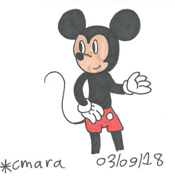 Size: 749x756 | Tagged: safe, artist:cmara, mickey mouse (disney), mammal, mouse, rodent, anthro, disney, mickey and friends, 2d, male, murine, solo, solo male, traditional art