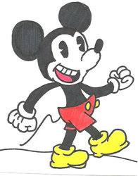 Size: 463x590 | Tagged: safe, artist:cmara, mickey mouse (disney), mammal, mouse, rodent, anthro, disney, mickey and friends, 2d, male, murine, solo, solo male, traditional art