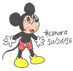 Size: 684x661 | Tagged: safe, artist:cmara, mickey mouse (disney), mammal, mouse, rodent, anthro, disney, mickey and friends, 2d, male, murine, solo, solo male, traditional art