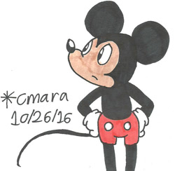 Size: 667x650 | Tagged: safe, artist:cmara, mickey mouse (disney), mammal, mouse, rodent, anthro, disney, mickey and friends, 2d, male, murine, solo, solo male, traditional art