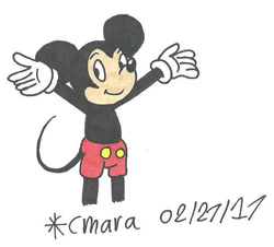 Size: 738x667 | Tagged: safe, artist:cmara, mickey mouse (disney), mammal, mouse, rodent, anthro, disney, mickey and friends, 2d, male, solo, solo male, traditional art