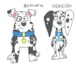 Size: 976x833 | Tagged: safe, artist:cmara, delilah (101 dalmatian street), doug (101 dalmatian street), canine, dalmatian, dog, mammal, feral, 101 dalmatian street, 101 dalmatians, disney, 2d, duo, female, male, traditional art