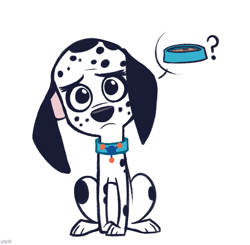 Size: 625x613 | Tagged: safe, artist:higglytownhero, dawkins (101 dalmatian street), canine, dalmatian, dog, mammal, feral, 101 dalmatian street, 101 dalmatians, disney, 2d, front view, frowning, male, simple background, solo, solo male, white background