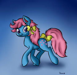 Size: 831x811 | Tagged: safe, artist:pumpkinpie16, earth pony, equine, fictional species, mammal, pony, feral, hasbro, my little pony, my little pony (g1), 2d, bowtie (mlp), cute, female, front view, mare, solo, solo female, three-quarter view, ungulate