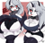 Size: 1700x1641 | Tagged: suggestive, artist:bmayyneart, loona (vivzmind), canine, fictional species, hellhound, mammal, anthro, cc by-nc-nd, creative commons, hazbin hotel, helluva boss, 2021, black nose, blep, border, breasts, butt, butt expansion, cleavage, cleavage fluff, clothes, collar, colored sclera, crop top, dialogue, ear fluff, ear piercing, earring, ears, eyebrows, eyelashes, eyeshadow, fangs, female, fingerless gloves, fluff, fur, gloves, gray body, gray fur, gray hair, hair, huge breasts, huge butt, legwear, long hair, looking at you, looking back, makeup, multicolored fur, nipple outline, one eye closed, piercing, red sclera, sharp teeth, shoulder fluff, smiling, smiling at you, solo, solo female, spiked collar, tail, talking, teeth, thick thighs, thigh highs, thighs, tight clothing, tongue, tongue out, topwear, torn clothes, torn ear, voluptuous, white body, white border, white eyes, white fur, wide hips, winking