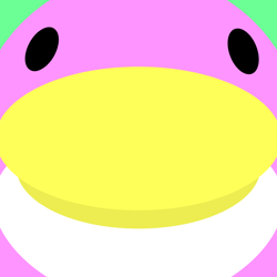 Size: 1080x1080 | Tagged: safe, artist:floofy-nerd, bird, fictional species, huebird, feral, nintendo, rhythm heaven, ambiguous gender, creepy, dot eyes, looking at you, pov, solo, solo ambiguous