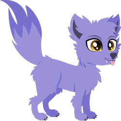 Size: 3172x3154 | Tagged: safe, artist:lightningbolt, furbooru exclusive, astra, canine, fox, mammal, feral, 2021 furbooru anniversary, furbooru, .svg available, 2021, amber eyes, ambiguous gender, anniversary, blep, butt fluff, chest fluff, claws, colored pupils, digital art, dipstick tail, ear fluff, fangs, fluff, fur, gray claws, head fluff, high res, leg fluff, lineless, purple body, purple fur, sharp teeth, simple background, solo, solo ambiguous, standing, svg, tail, tail fluff, teeth, tongue, tongue out, transparent background, vector