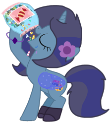Size: 968x1080 | Tagged: safe, artist:徐詩珮, oc, oc:savannah london, equine, fictional species, mammal, pony, unicorn, feral, hasbro, my little pony, candy, eyes closed, female, food, magic wings, solo, solo female, wings