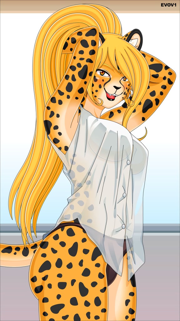#90462 - suggestive, artist:evov1, oc, oc only, oc:mihari, cheetah, feline,...