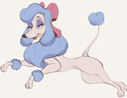 Size: 2842x2198 | Tagged: safe, artist:tohupony, georgette (oliver & company), canine, dog, mammal, poodle, feral, disney, oliver & company, 2d, female, high res, simple background, solo, solo female, white background