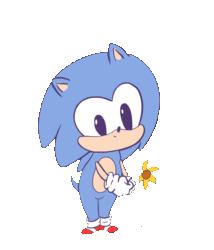 Size: 500x583 | Tagged: safe, artist:bikomation, sonic the hedgehog (sonic), hedgehog, mammal, anthro, sega, sonic the hedgehog (series), sonic the hedgehog movie, 2019, 2d, 2d animation, animated, baby, cute, flower, frame by frame, gif, male, quills, simple background, solo, solo male, transparent background, young