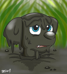 Size: 2000x2200 | Tagged: safe, artist:rex100, marshall (paw patrol), canine, dalmatian, dog, mammal, feral, nickelodeon, paw patrol, 2021, blue eyes, clumsy, digital art, ears, fur, high res, male, mud, nose, open mouth, solo, solo male, tongue