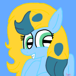 Size: 720x720 | Tagged: safe, artist:徐詩珮, oc, oc:brush prism, equine, fictional species, mammal, pegasus, pony, feral, hasbro, my little pony, animated, female, gif, solo, solo female