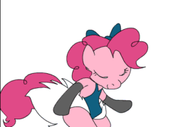 Size: 420x300 | Tagged: suggestive, artist:thesassyjessy, miss kitty (the great mouse detective), pinkie pie (mlp), earth pony, equine, fictional species, mammal, pony, semi-anthro, disney, friendship is magic, hasbro, my little pony, the great mouse detective, 2d, 2d animation, animated, crossover, frame by frame, fur, gif, hair, low res, mane, pink body, pink fur, pink hair, pink mane, pink tail, simple background, tail, white background