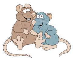 Size: 1828x1492 | Tagged: safe, artist:toonidae, emile (ratatouille), remy (ratatouille), mammal, rat, rodent, feral, disney, pixar, ratatouille, 2d, brother, brothers, brown body, brown fur, duo, duo male, fur, gray body, gray fur, looking at you, male, males only, open mouth, siblings, simple background, white background