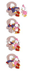 Size: 1155x2844 | Tagged: safe, artist:saraplutonium, scrooge mcduck (disney), webby vanderquack (ducktales), bird, duck, waterfowl, anthro, disney, ducktales, ducktales (1987), mickey and friends, 2d, duo, female, heartwarming in hindsight, male, young