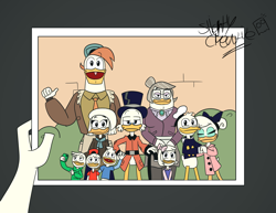 Size: 3500x2700 | Tagged: safe, artist:giapetyoutube, bentina beakley (ducktales), daisy duck (disney), della duck (disney), dewey duck (disney), donald duck (disney), huey duck (disney), launchpad mcquack (ducktales), louie duck (disney), scrooge mcduck (disney), webby vanderquack (ducktales), bird, duck, waterfowl, anthro, disney, ducktales, ducktales (2017), mickey and friends, spoiler:the last adventure (ducktales 2017), 2d, donaisy (disney), female, group, high res, male, male/female, shipping, young