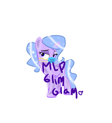 Size: 1024x1128 | Tagged: safe, artist:twibritelite, nameless oc, oc, oc only, equine, fictional species, mammal, pony, unicorn, feral, hasbro, my little pony, xbox, blue eyes, blue hair, english text, face mask, female, hair, lidded eyes, logo, looking up, mask, profile picture, purple body, simple background, sparkles, wat, white background